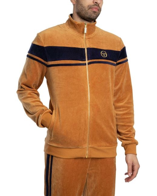 Sergio Tacchini Orange Damarindo Velour Track Jacket for men