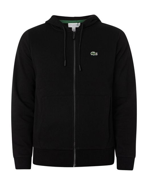 Lacoste Black Full Zip Hood Sh9626 for men