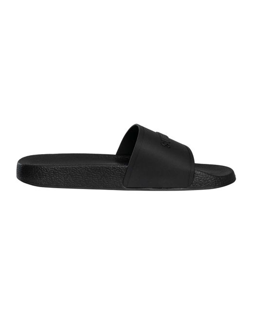 Superdry Black Premium Graphic Pool Sliders for men