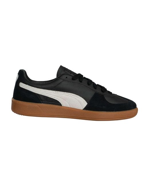 PUMA Black Palermo Leather Trainers for men