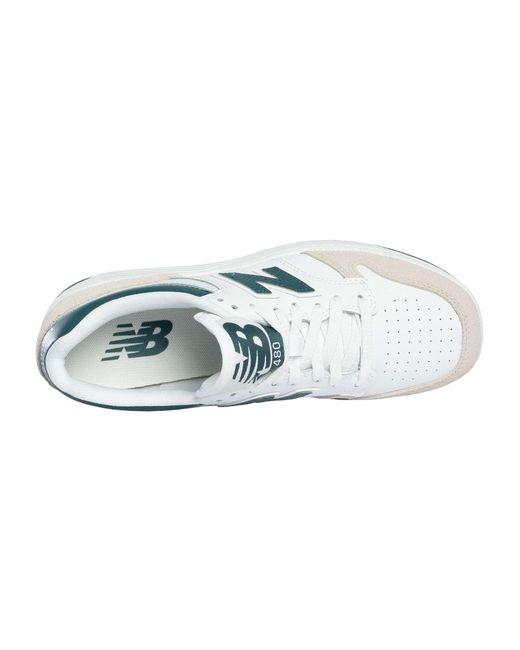 New Balance White 480 Leather Trainers for men