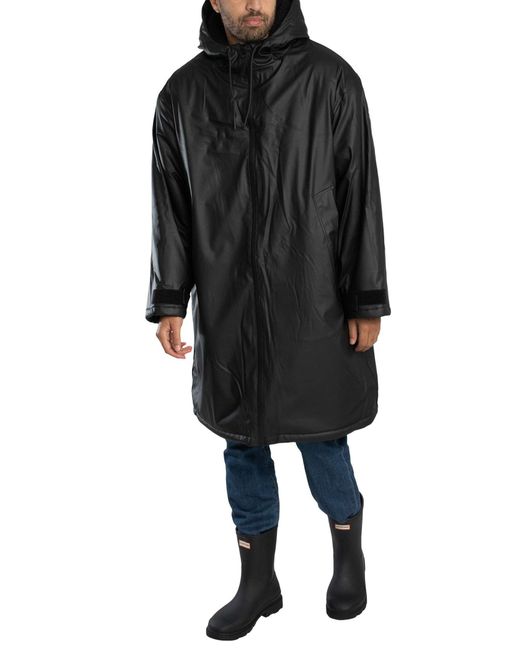Hunter Black Downpour Pu Cocoon Cloak Jacket for men