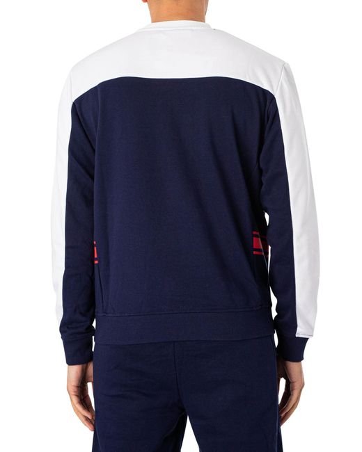 Fila Blue Matt Colour Block Sweatshirt for men