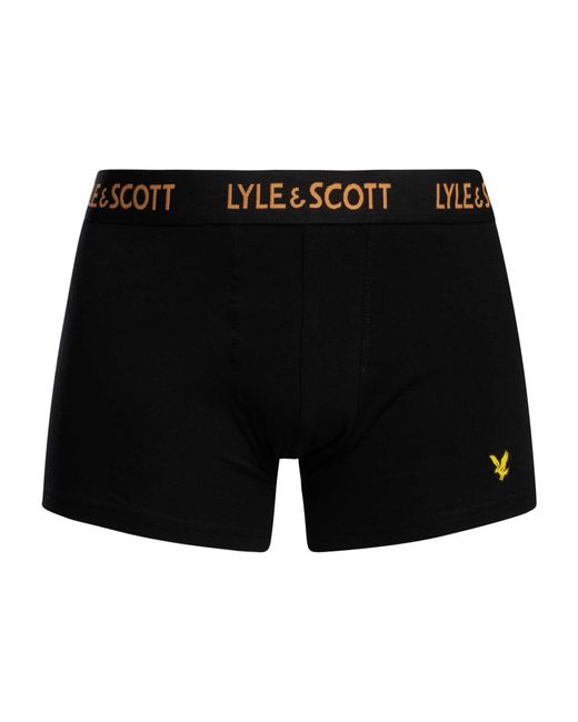Lyle & Scott Black 3 Pack Barclay Trunks for men