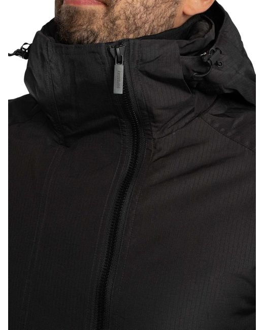 Superdry Black Hooded Yachter Windbreaker Jacket for men