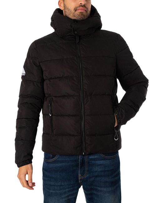 Superdry Black Code Microfibre Mountain Puffer Jacket for men