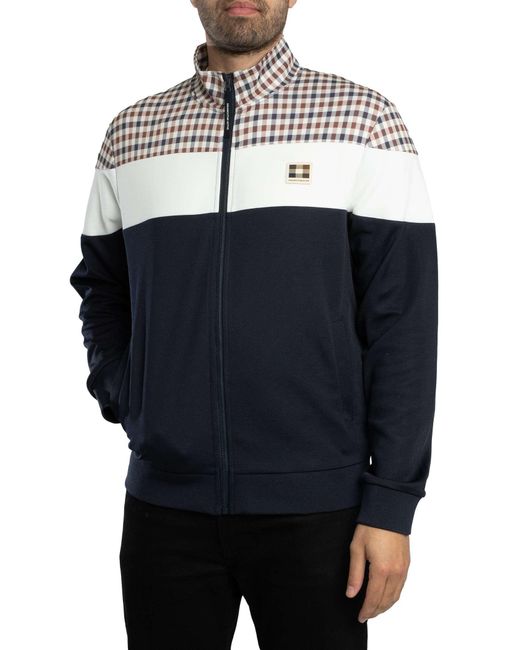 Aquascutum Blue Shoulder Track Jacket for men