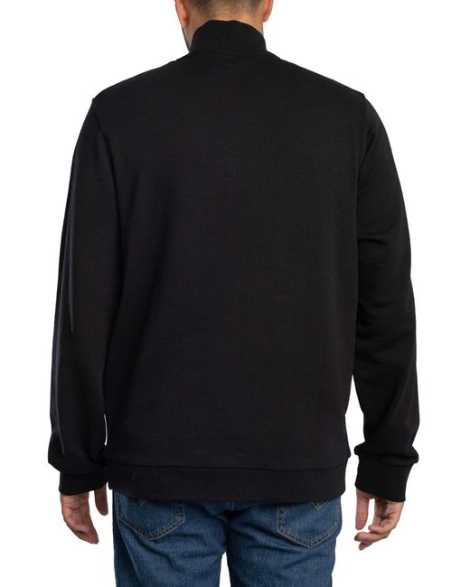 Lyle & Scott Black Loopback Quarter Zip Sweatshirt for men