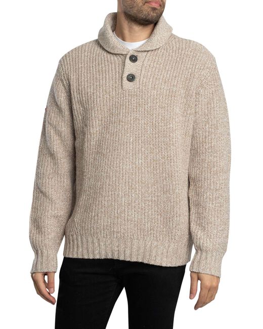 Superdry Natural Shawl Collar Jumper for men