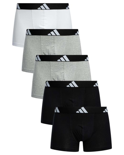 Adidas White 5 Pack Active Flex Trunks for men