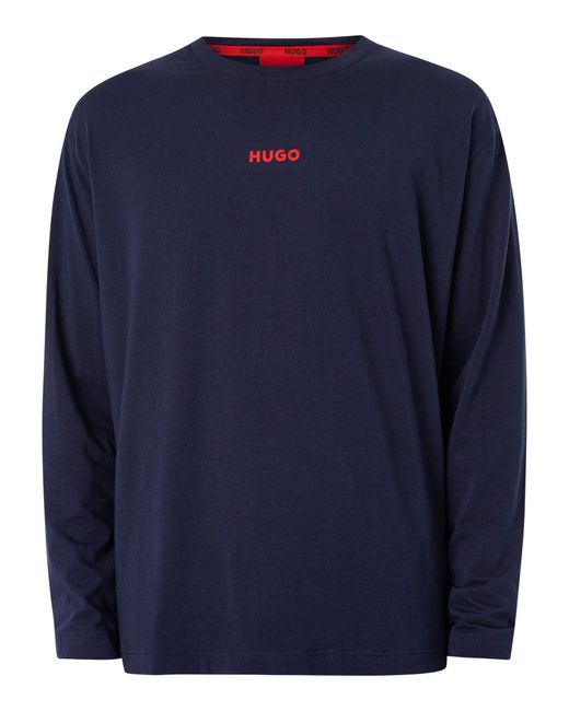 HUGO Blue Linked Longue Longsleeved T-shirt for men
