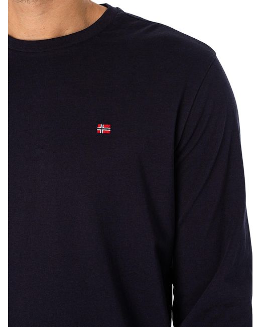 Napapijri Blue Salis Longsleeved T-shirt for men