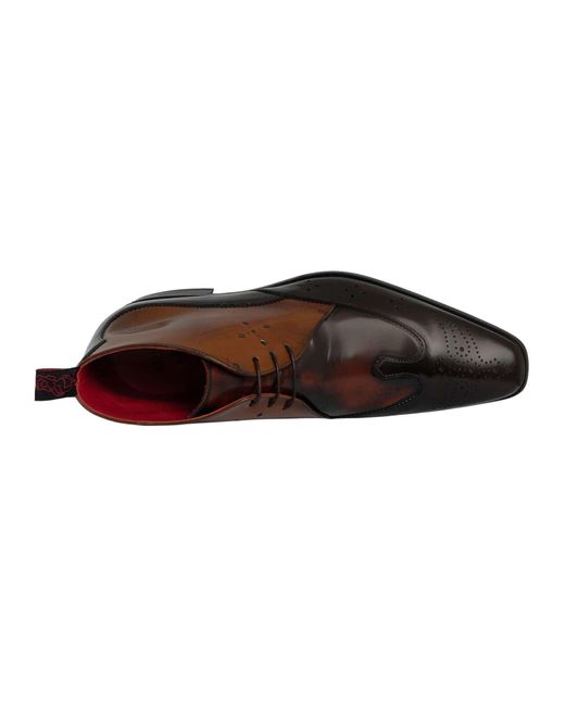 Jeffery West Brown Brogue Leather Boots for men