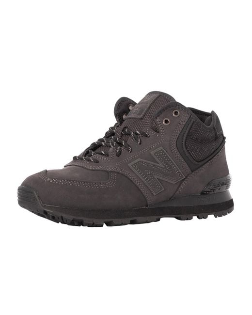 New Balance 574h Leather Trainers in Black for Men | Lyst