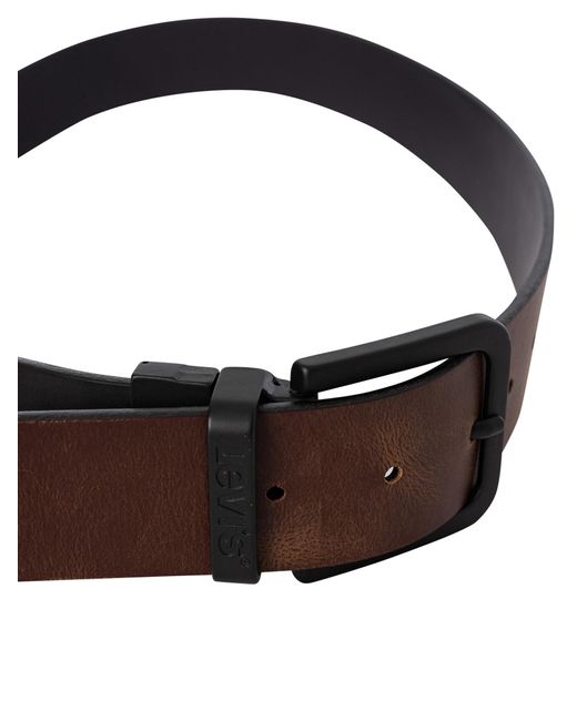 Levi's Black Reversible Core Metal Belt for men