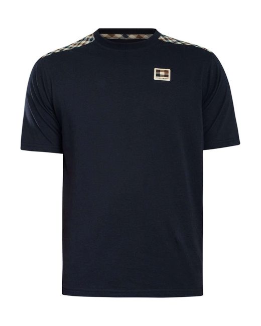Aquascutum Blue Insert Lamina T-shirt for men