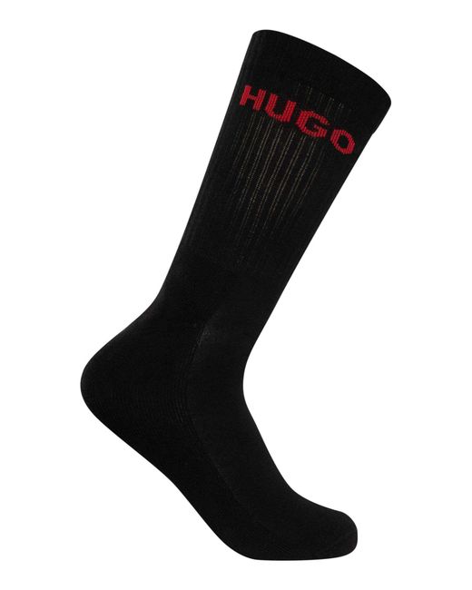 HUGO White 6 Pack Logo Quarter Socks for men