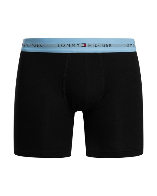 Tommy Hilfiger Black 3 Pack Signature Cotton Essentials Boxer Briefs for men