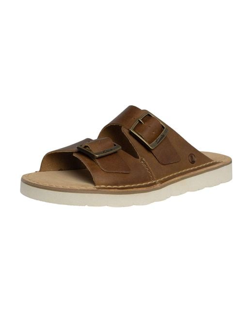 Clarks Brown Solsbury Strap Leather Sandals for men