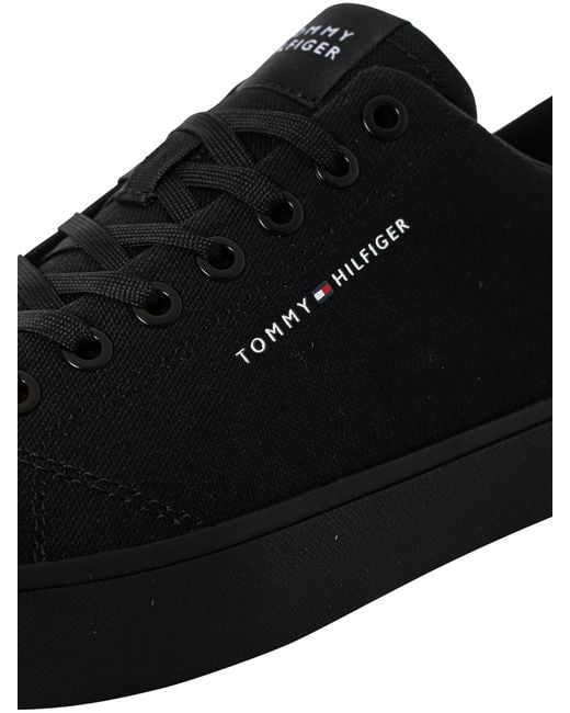 Tommy Hilfiger Black Low Canvas Trainers for men