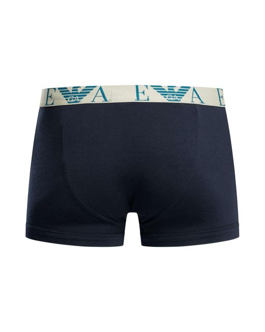 Emporio Armani Blue 3 Pack Trunks for men