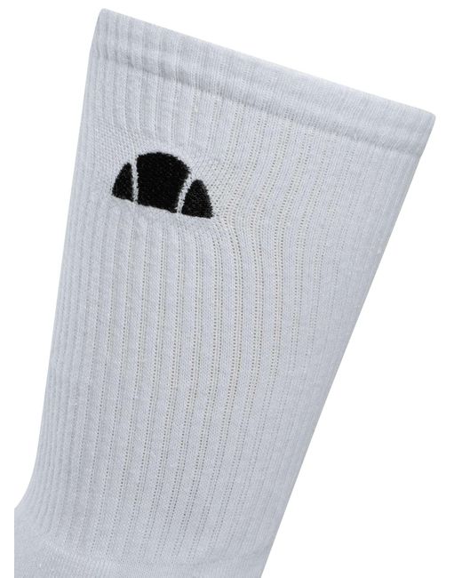 Ellesse White Alacre 5 Pack Crew Socks for men