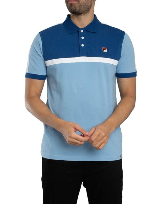 Fila Blue Mattia Contrast Panel Polo Shirt for men