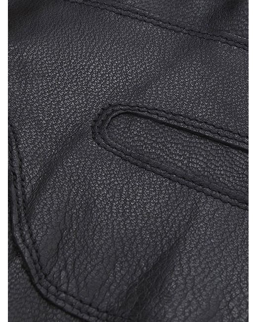 Barbour Blue Burnished Leather Thinsulate Gloves Black for men