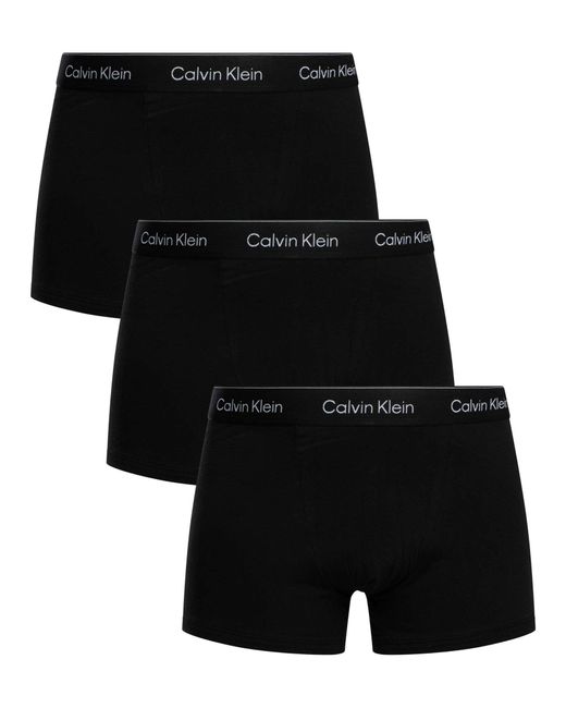 Calvin Klein Black 3 Pack Icon Relaxed Fit Trunks for men