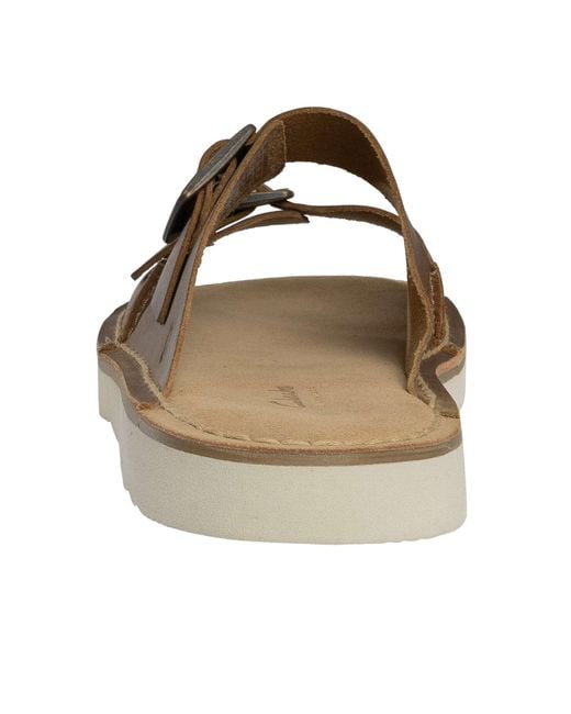 Clarks Brown Solsbury Strap Leather Sandals for men
