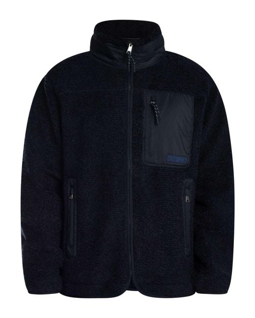 Tommy Hilfiger Blue Teddy Fleece Zip Through Jacket for men