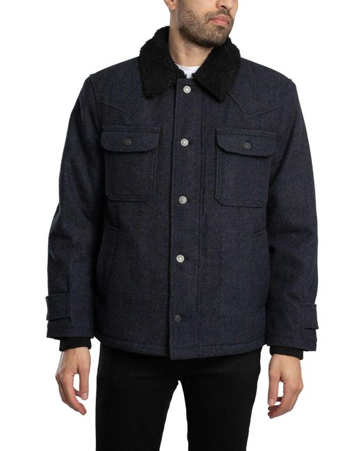 Superdry Black Merchant Wool Chore Jacket for men