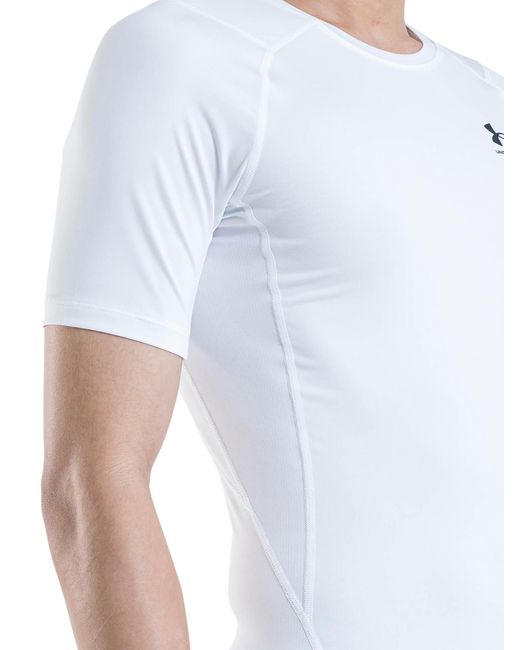 Under Armour White Armour Heatgear Compression Short-sleeve T-shirt for men