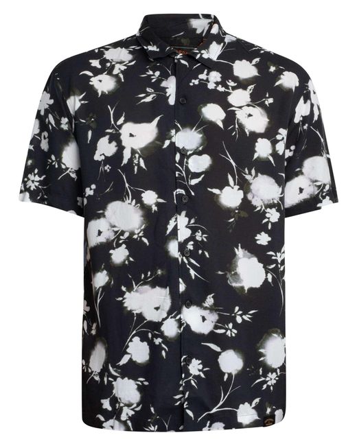 Superdry Black Short Sleeved Print Shirt for men