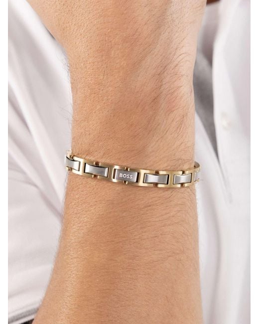 Boss Metallic H-link Cuff Logo Clasp for men