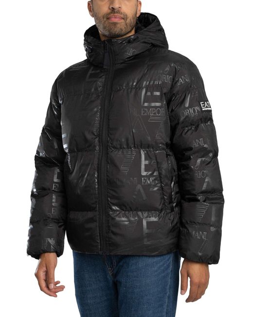 EA7 Black Mountain Polar Down Logo Jacket for men