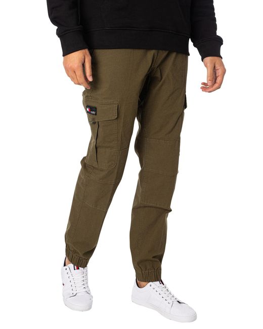 Tommy Hilfiger Black Ethan Cargo Trousers for men