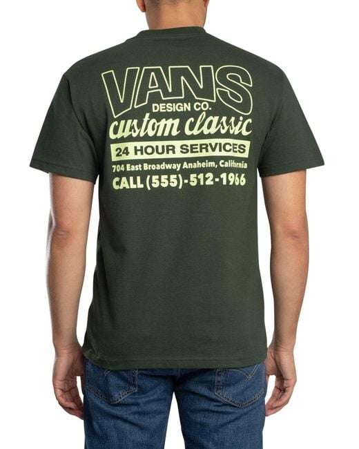 Vans Green Shop Front Back Graphic T-shirt for men