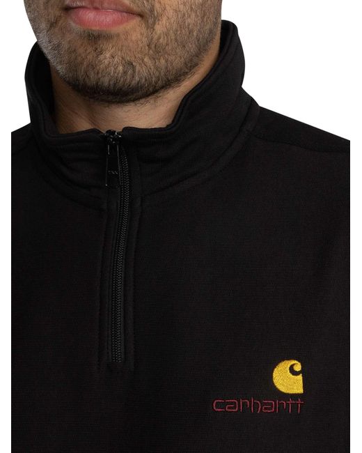 Carhartt Black Half Zip American Script Zip Sweatshirt for men