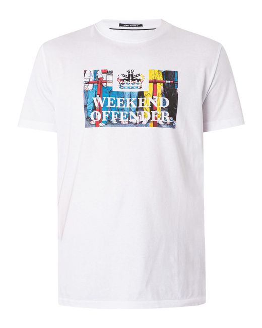 Weekend Offender White Bissel Graphic T-shirt for men