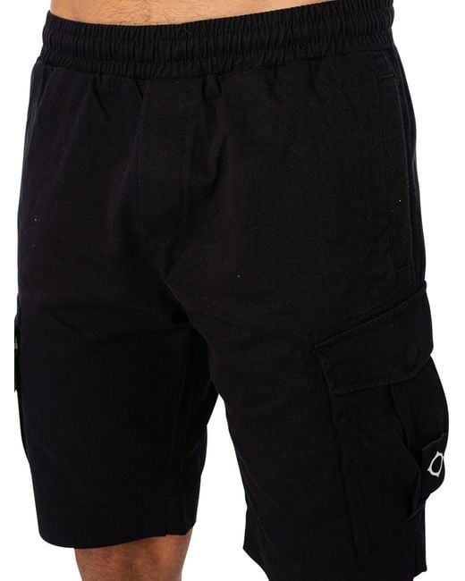 Ma Strum Black Drawstring Cargo Shorts for men