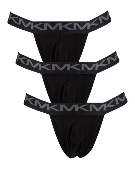 Michael Kors Black Stretch Factor 3 Pack Jockstrap for men