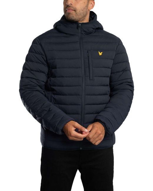 Lyle & Scott Blue Stretch Lightweight Quilted Jacket for men