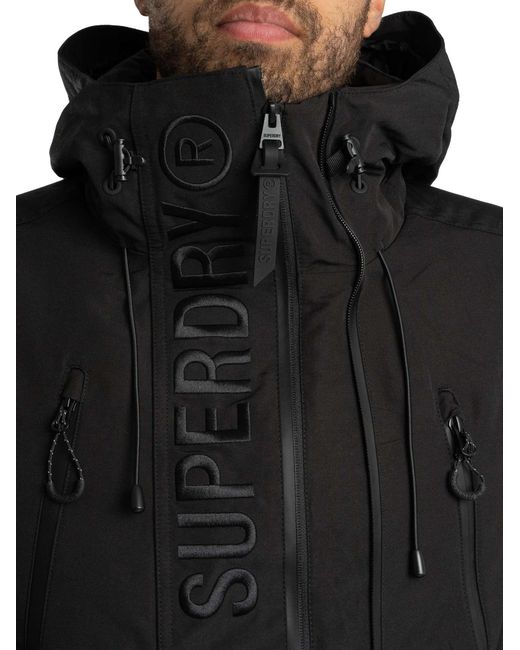 Superdry Black Ultimate Emb Windbreaker Jacket for men