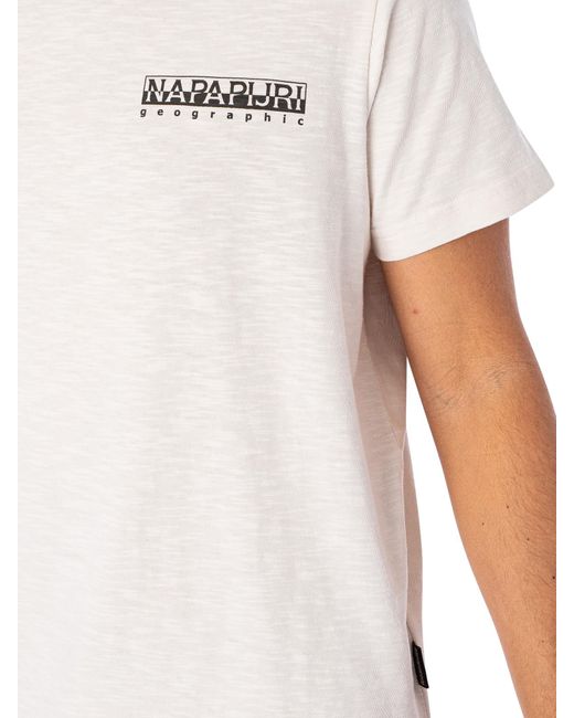 Napapijri White Martre Back Graphic T-shirt for men