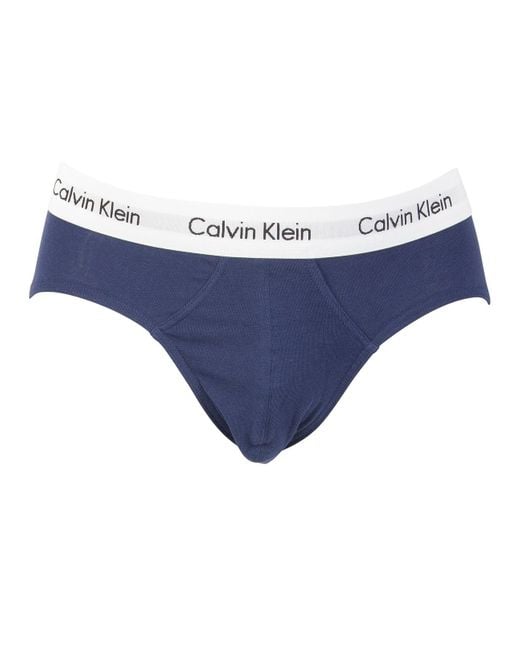 Calvin Klein Blue 3 Pack Cotton Stretch Briefs for men