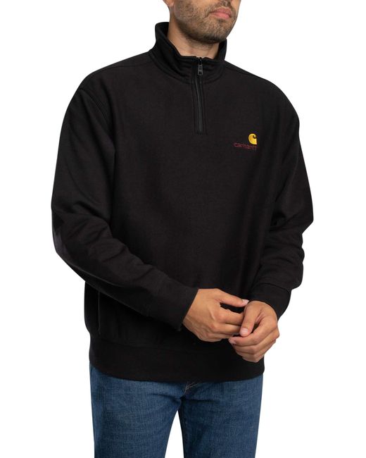 Carhartt Black Half Zip American Script Zip Sweatshirt for men