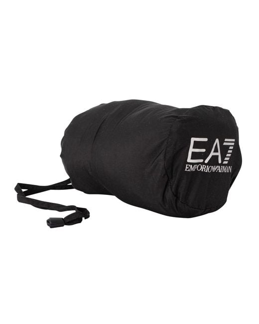 EA7 Black Logo Zip Down Jacket for men