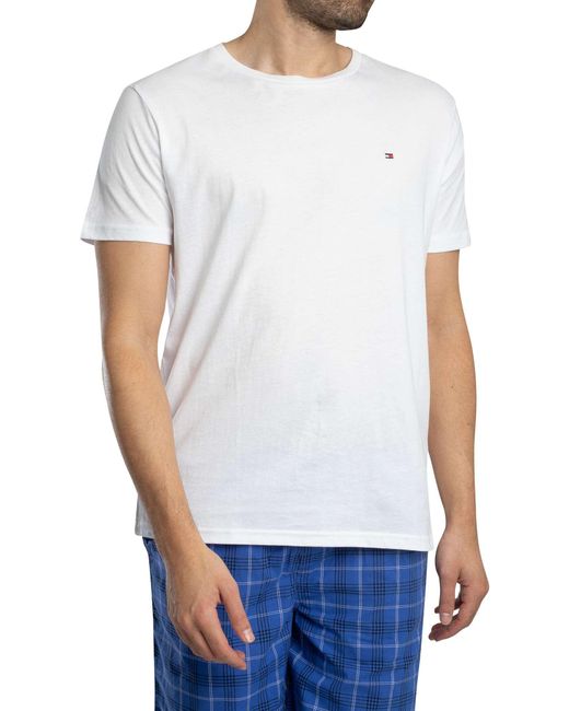 Tommy Hilfiger Blue Woven Print Short Pyjama Set for men