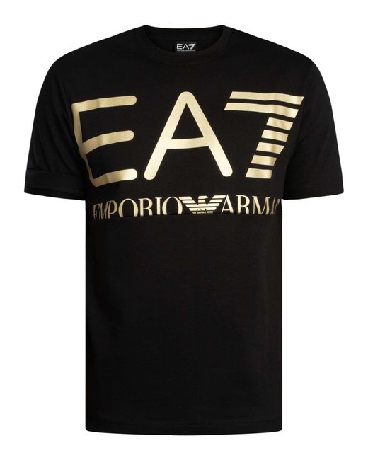 EA7 Black Regular Fit Mega Graphic T-shirt for men
